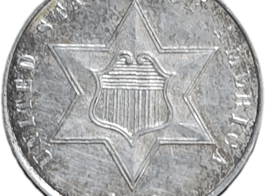 1862 Three Cent Silver Trime Obverse View