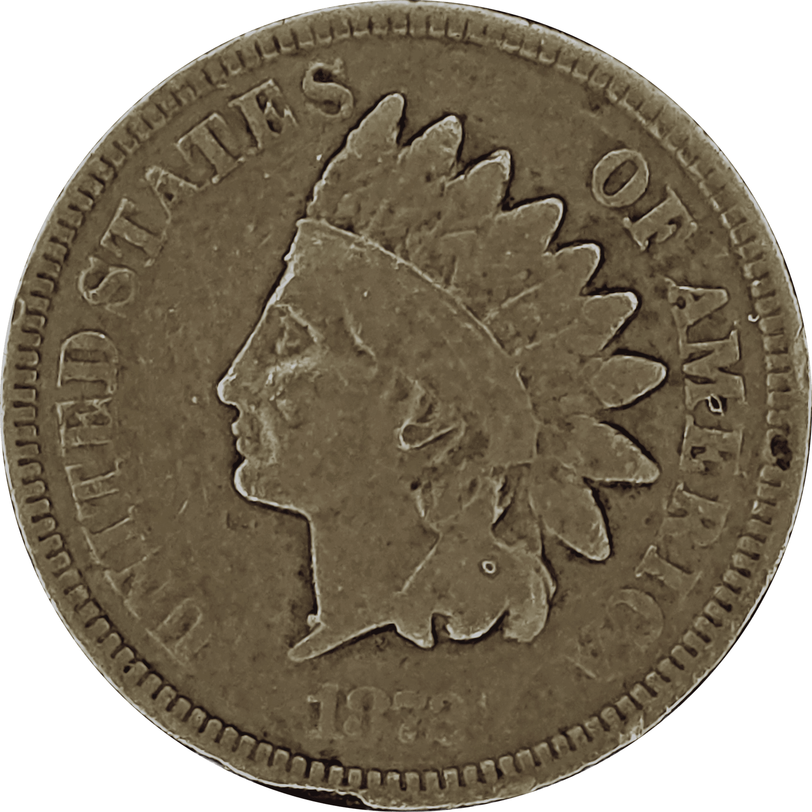 1872 Semi-Key Indian Head Cent Obverse View