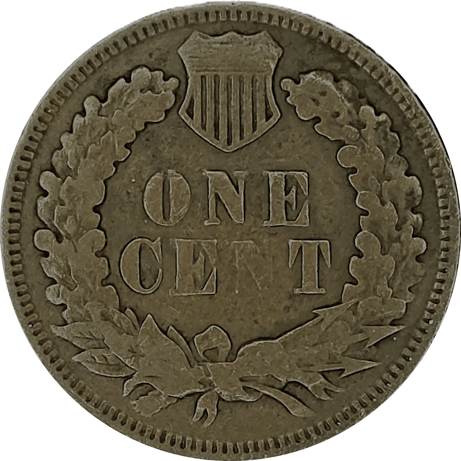 1872 Semi-Key Indian Head Cent Reverse View