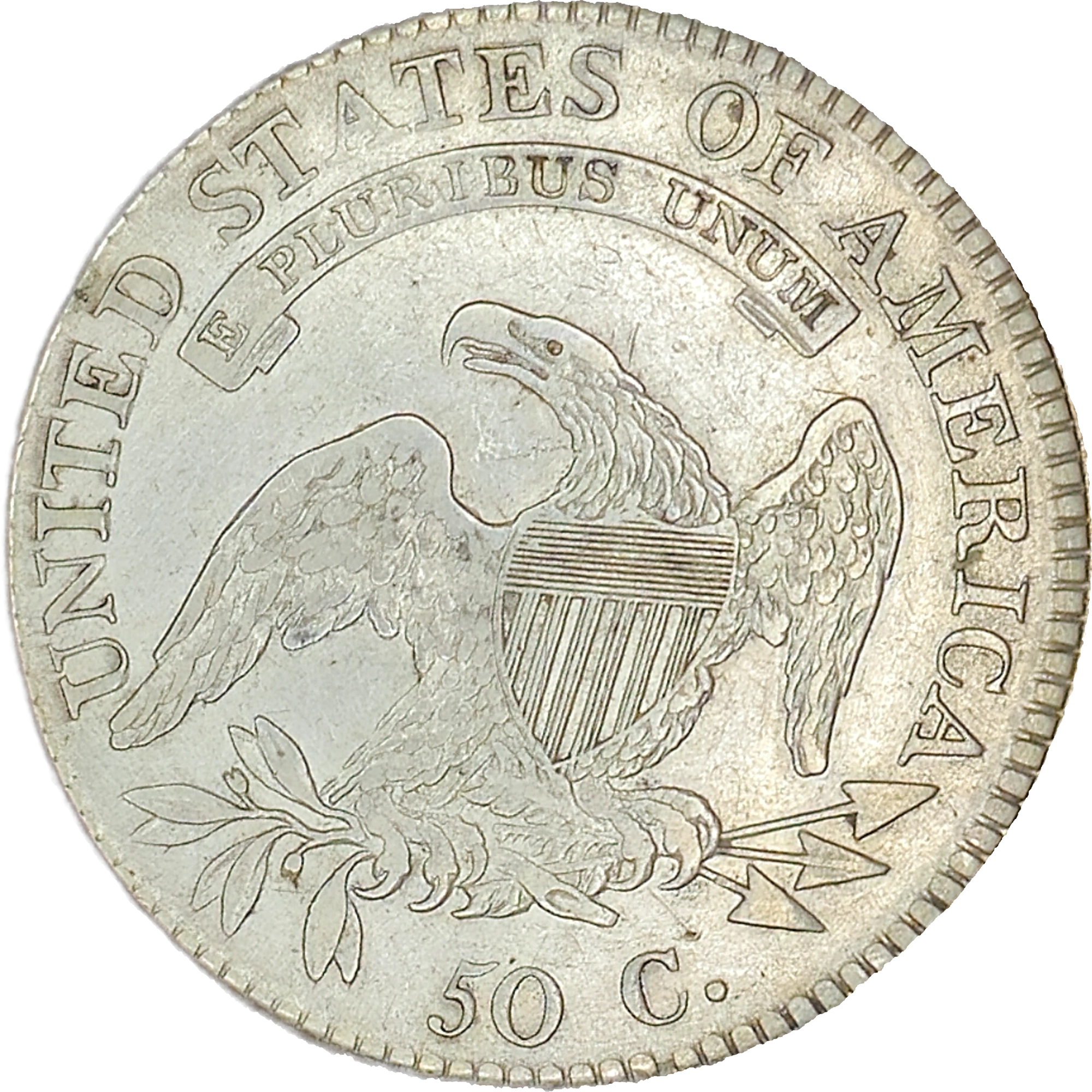 1818 8 over 7 Capped Bust Half Dollar Overton 102 - Image 3