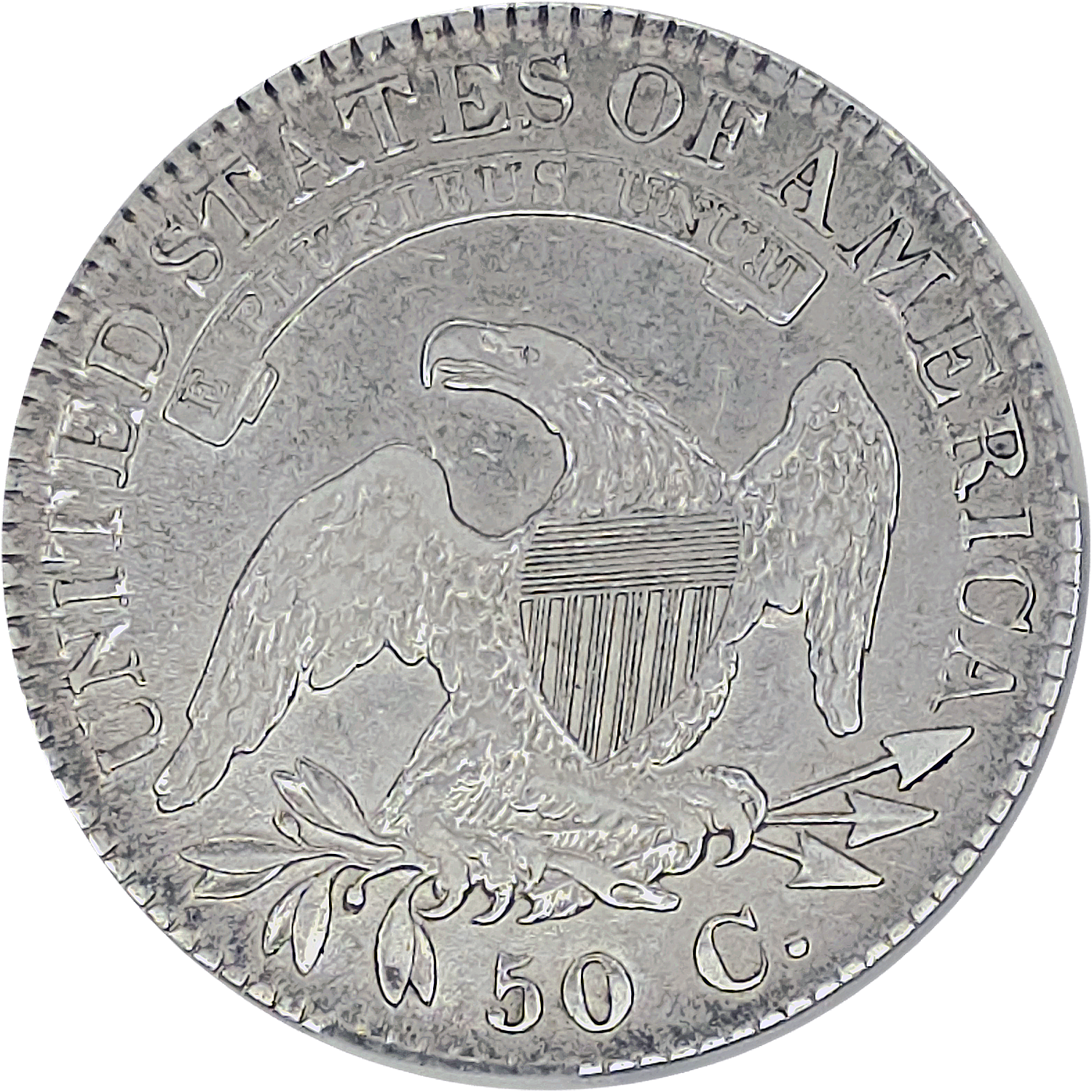 1823 Capped Bust 50c "Patched 3" CACG