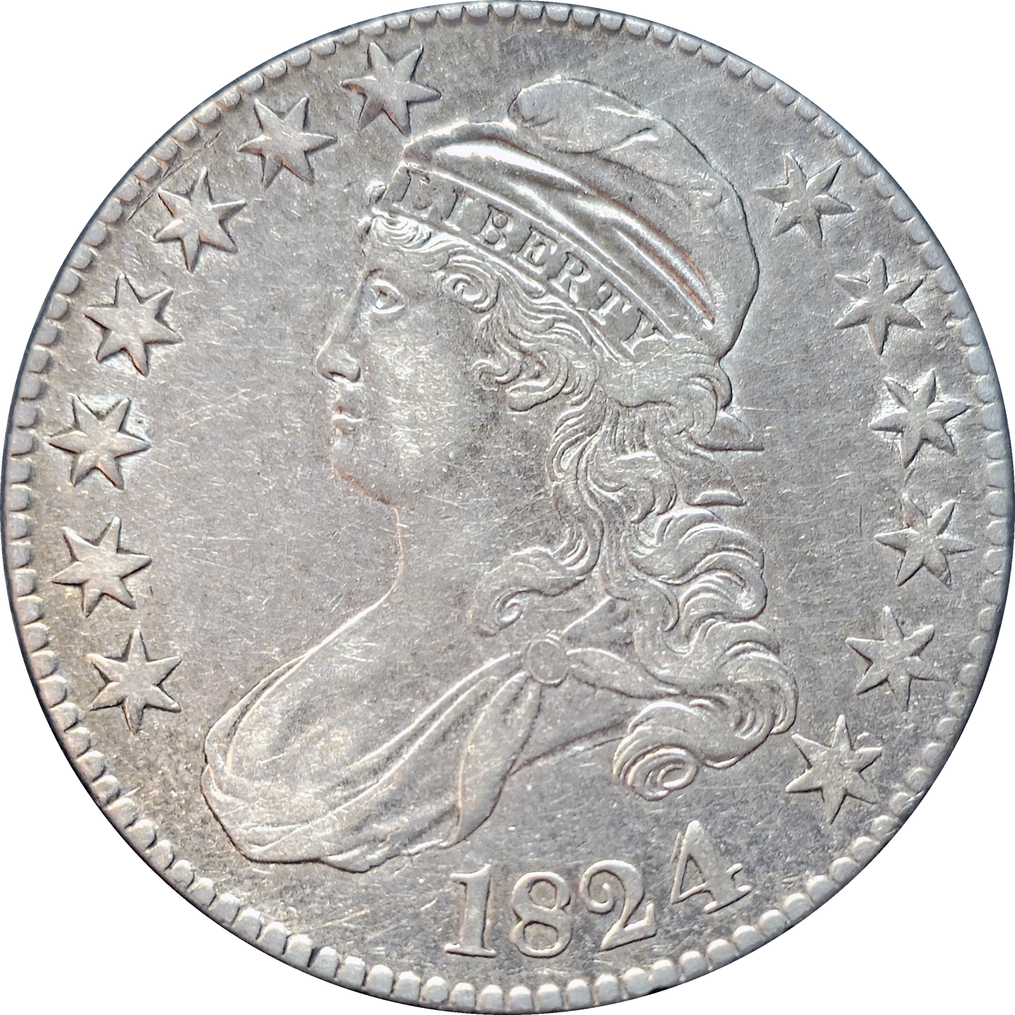 1824 Over 4 Capped Bust Half Dollar