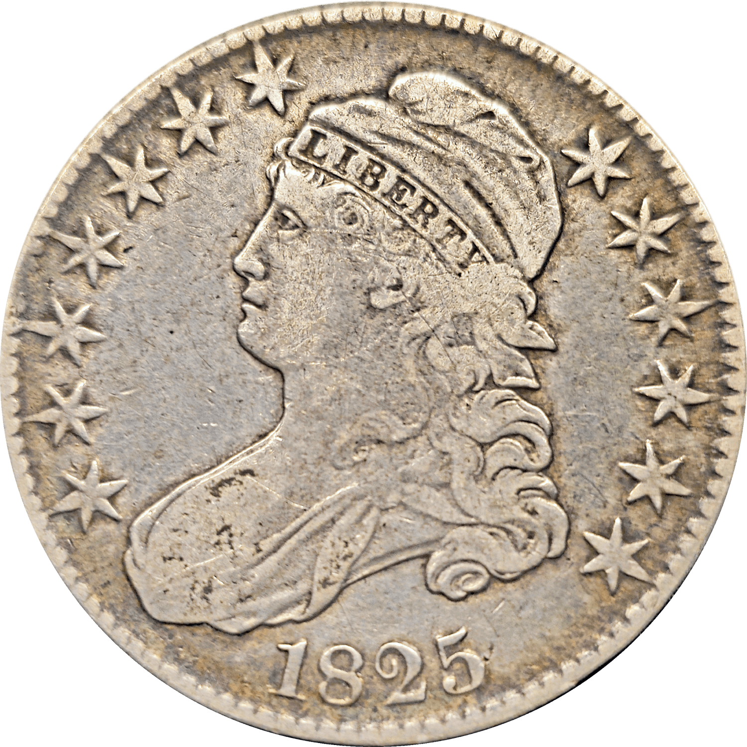 1825 Capped Bust Half Dollar Obverse View