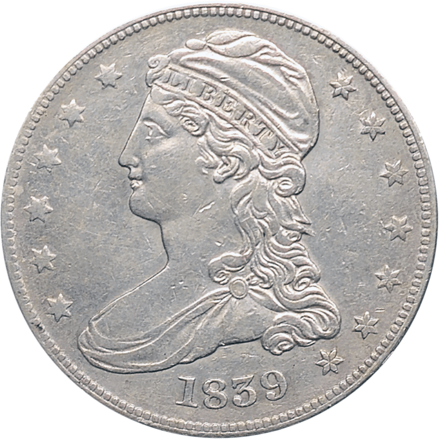 1839 Capped Bust Half Dollar Obverse View