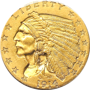 1914 $2 1/2 Indian gold