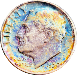 Toned Roosevelt Dime