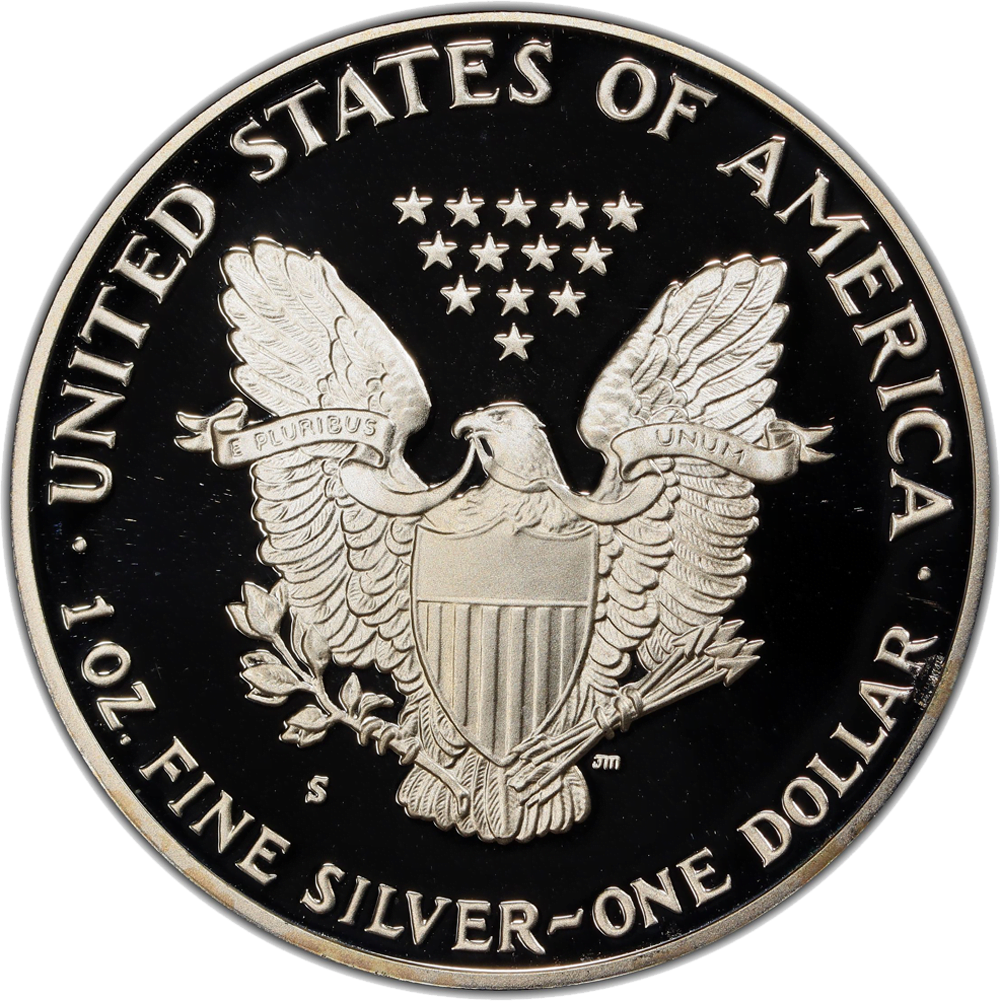 1992 S American Silver Eagle NGC PF69UC Reverse