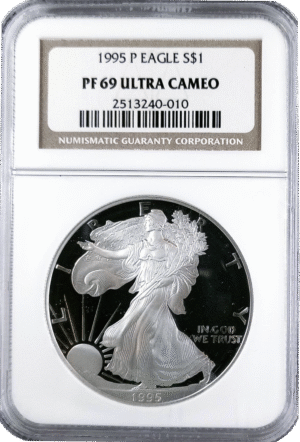 1995 P American Silver Eagle NGC PF69UC