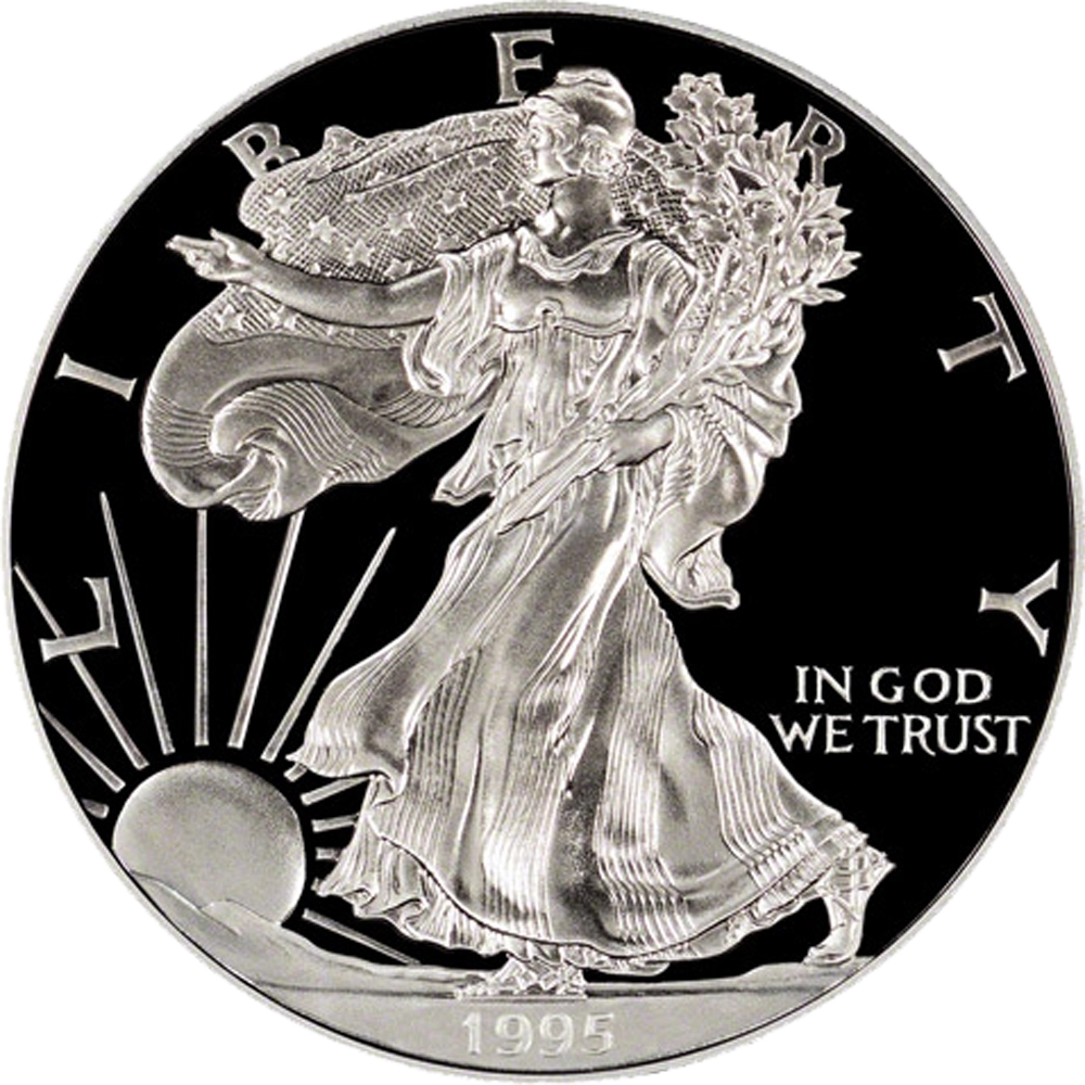 1995 P American Silver Eagle Obverse View