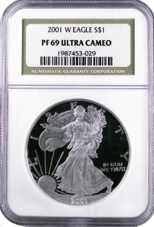 2001 W American Silver Eagle NGC PF69UC