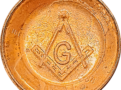 Masonic and Eastern Star Fraternal Token Made with Lincoln Cent