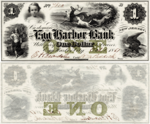 egg harbor city, NJ $1 note