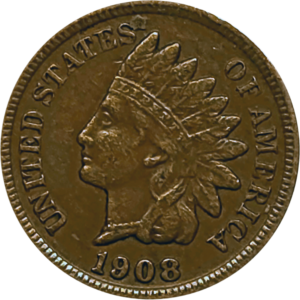 1908 S Indian Head Cent AU Obverse View