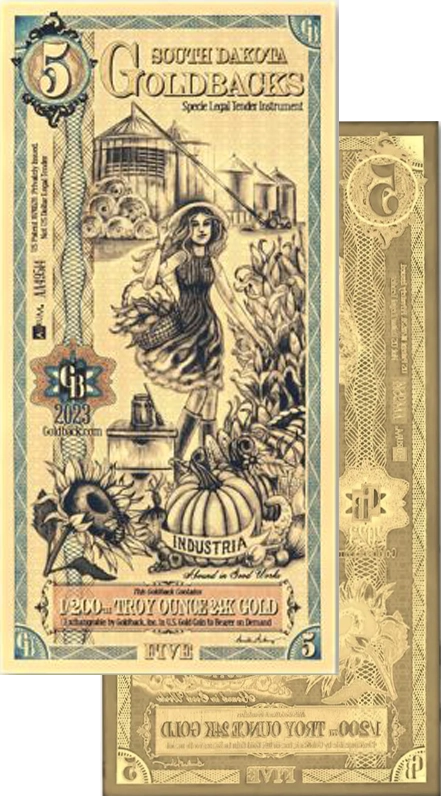 2023 South Dakota $5 Goldback