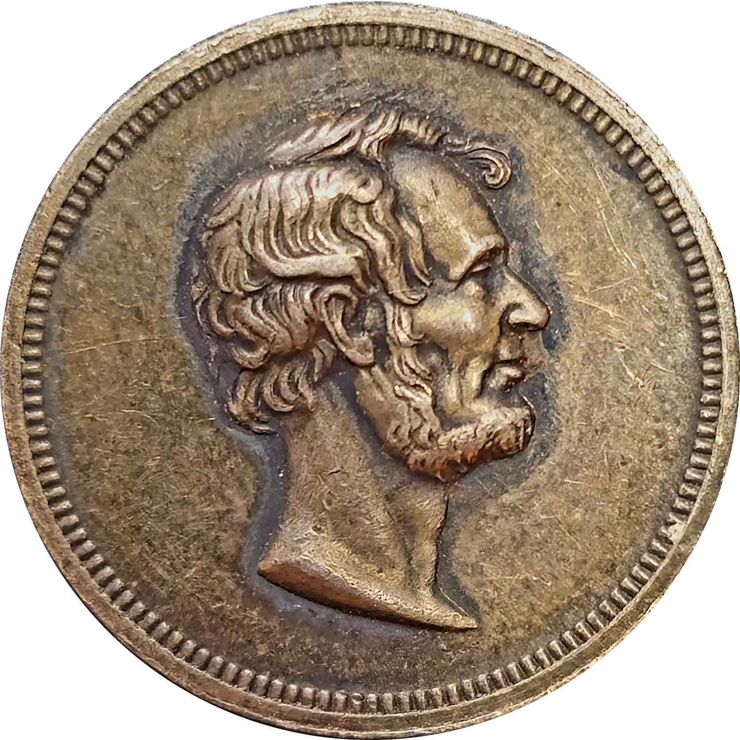 Pacquet"s Medalet Washington Lincoln Undated Silver High Relief