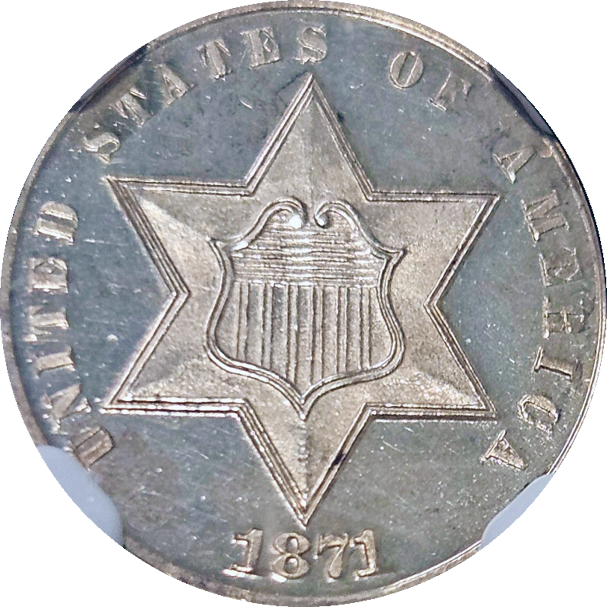 1871 Three Cent Silver Proof NGC PR66