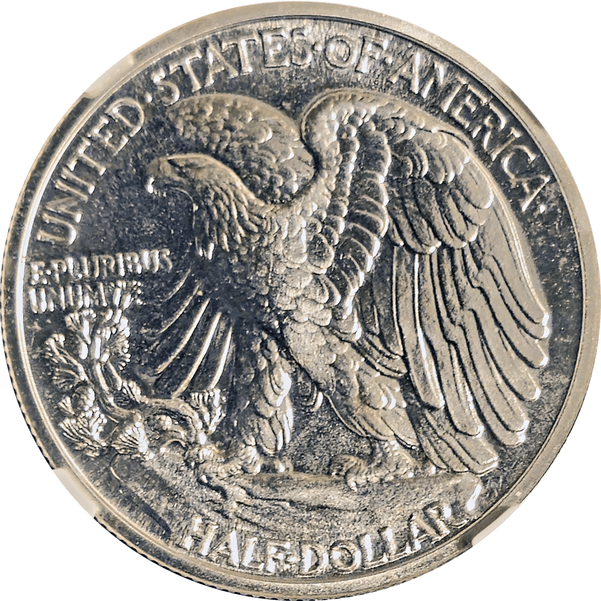 1942 Walking Liberty Half Dollar Proof renowned for its vibrant luster Reverse View