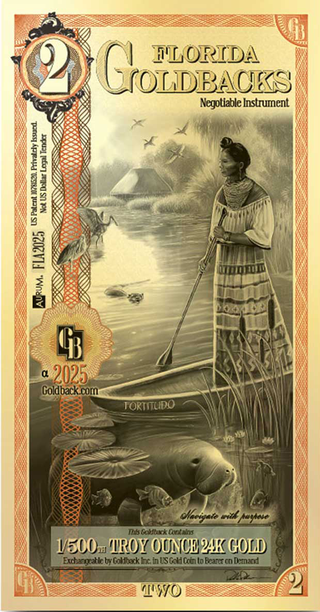 Florida $2 Goldback Note