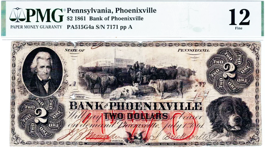 1861 obsolete Bank of Phoenixville PA signed Samuel Buckwalter