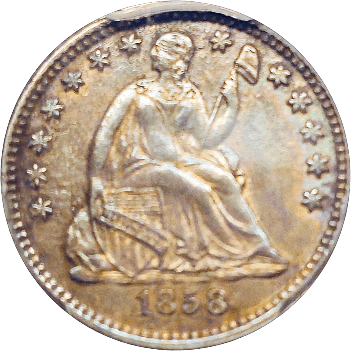 1858 Seated Liberty Dime PCGS