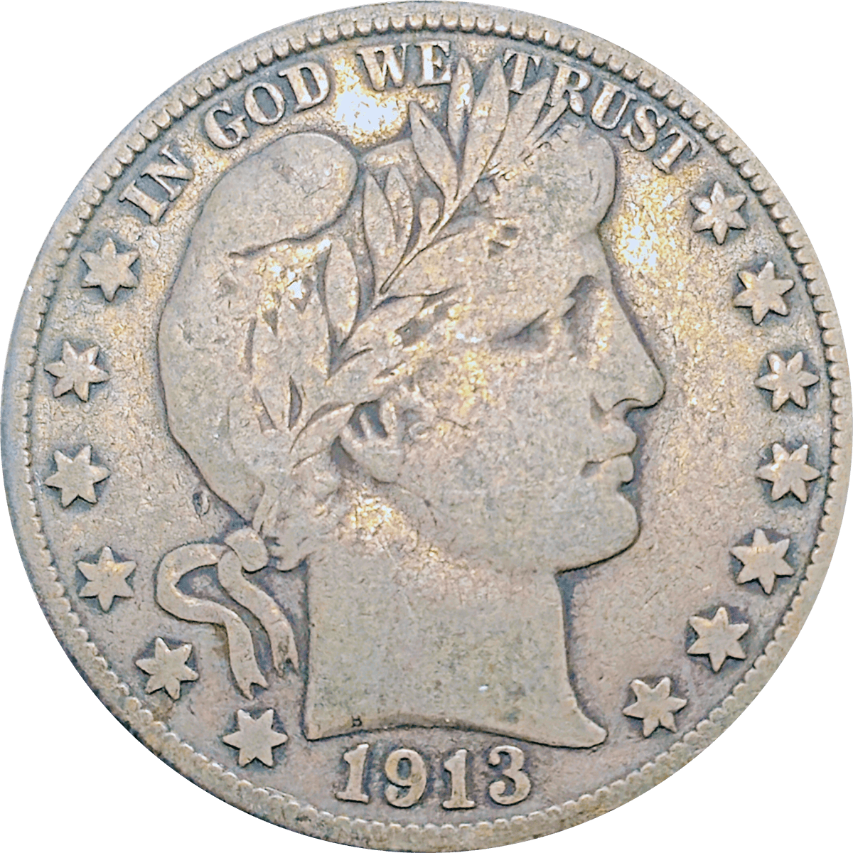 1913 D Barber Half Dollar