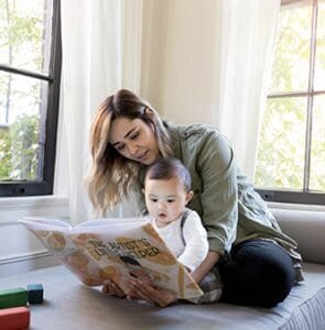 Mom and child reading