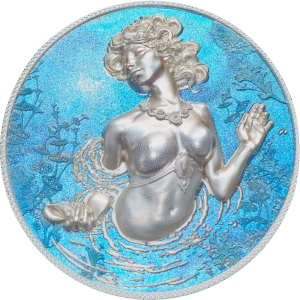 Aphrodite ultra high relief 2 oz. silver
