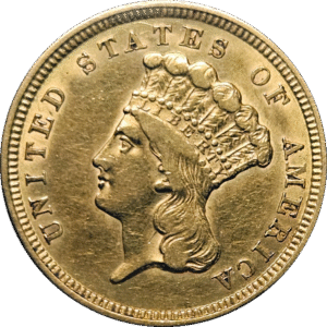 1854 $3 Princess Head Gold
