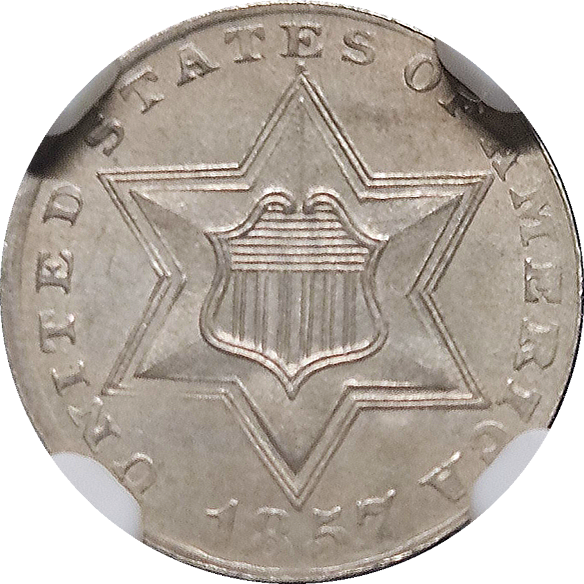 1857 Three Cent Silver NGC MS65