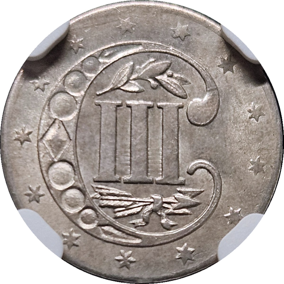 1857 Three Cent Silver NGC MS65