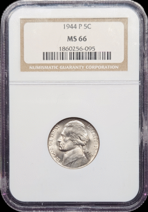 1944 P Jefferson War Nickel NGC MS66
