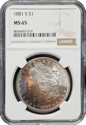 1881 S Morgan Dollar Toner NGC MS65