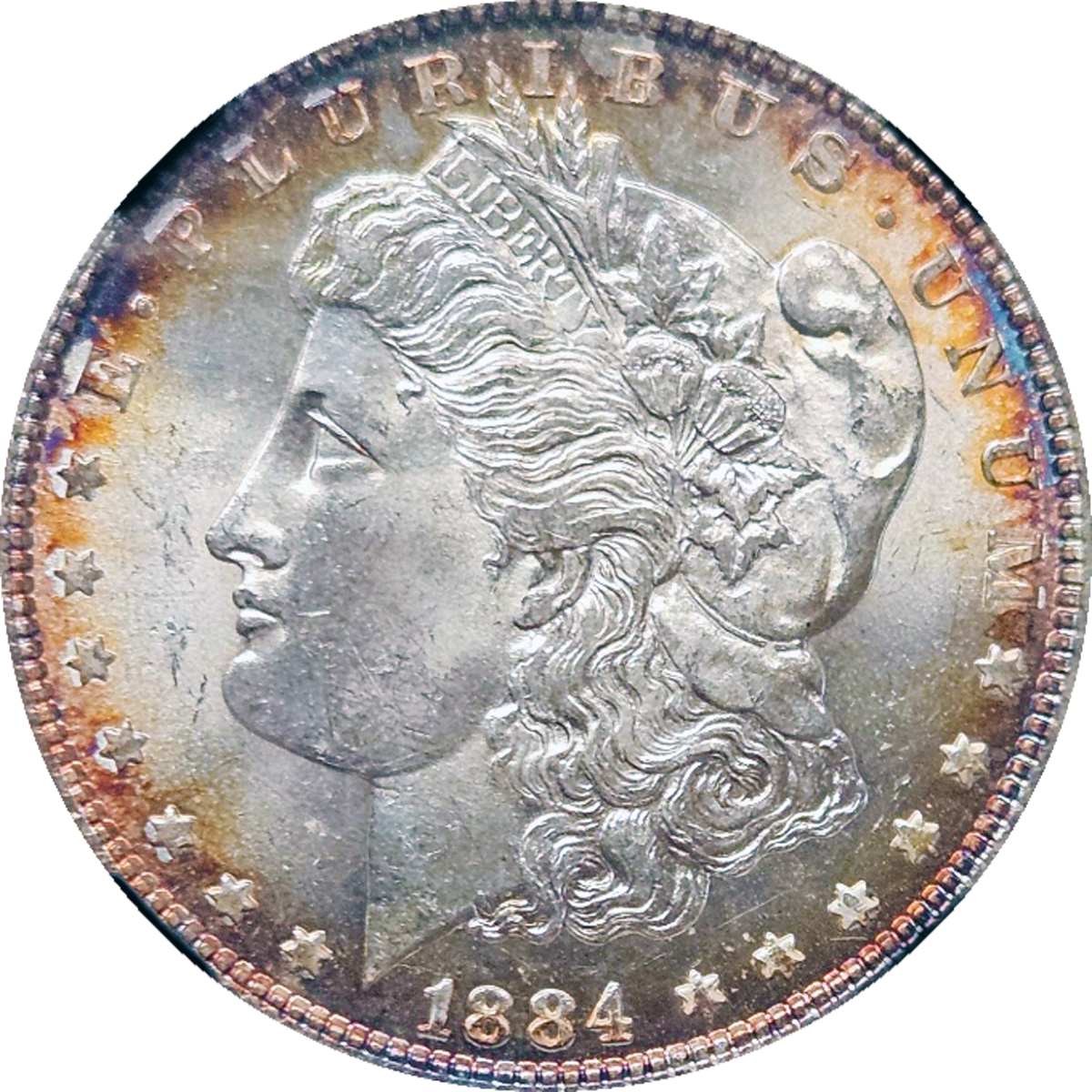 1884 Morgan Dollar Toner NGC MS64 CAC