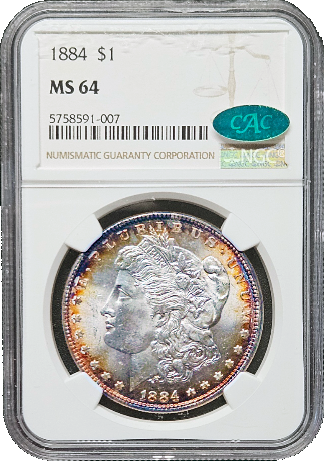 1884 Morgan Dollar Toner NGC MS64 CAC