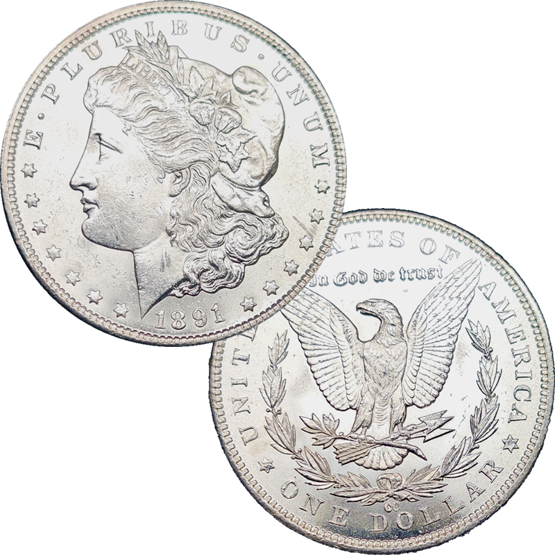 1891 Carson City Silver Dollar Unc