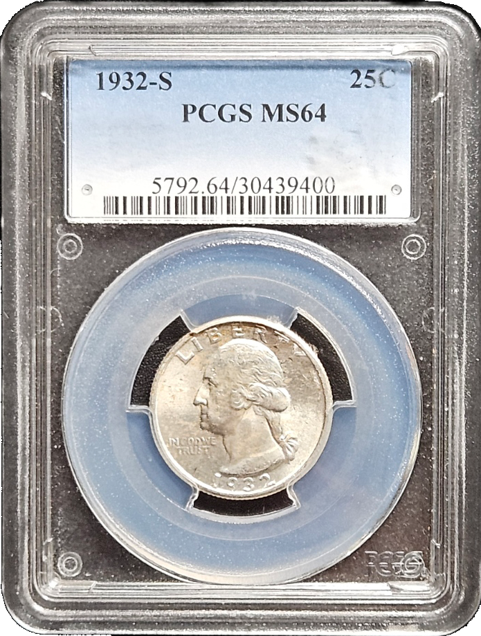 1932 S Washington Quarter Key Date PCGS MS64