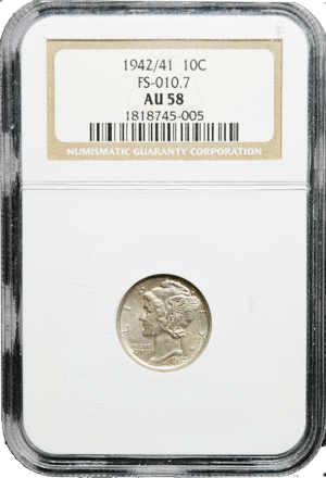1942/41 Mercury Dime NGC AU58