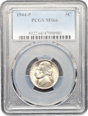 1944 P Jefferson War Nickel PCGS MS66