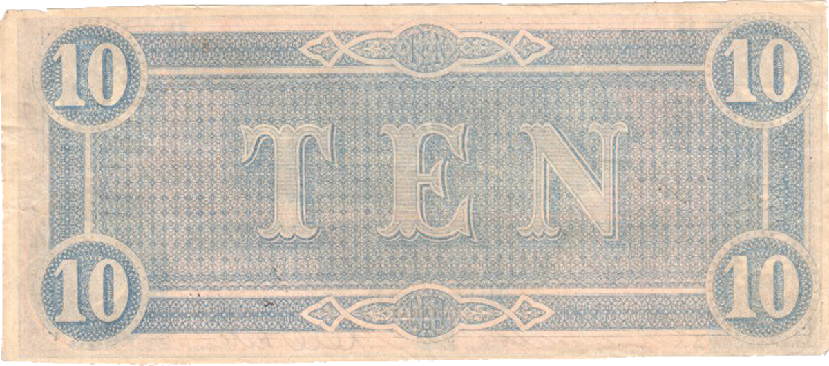Confederate States $10 note T68