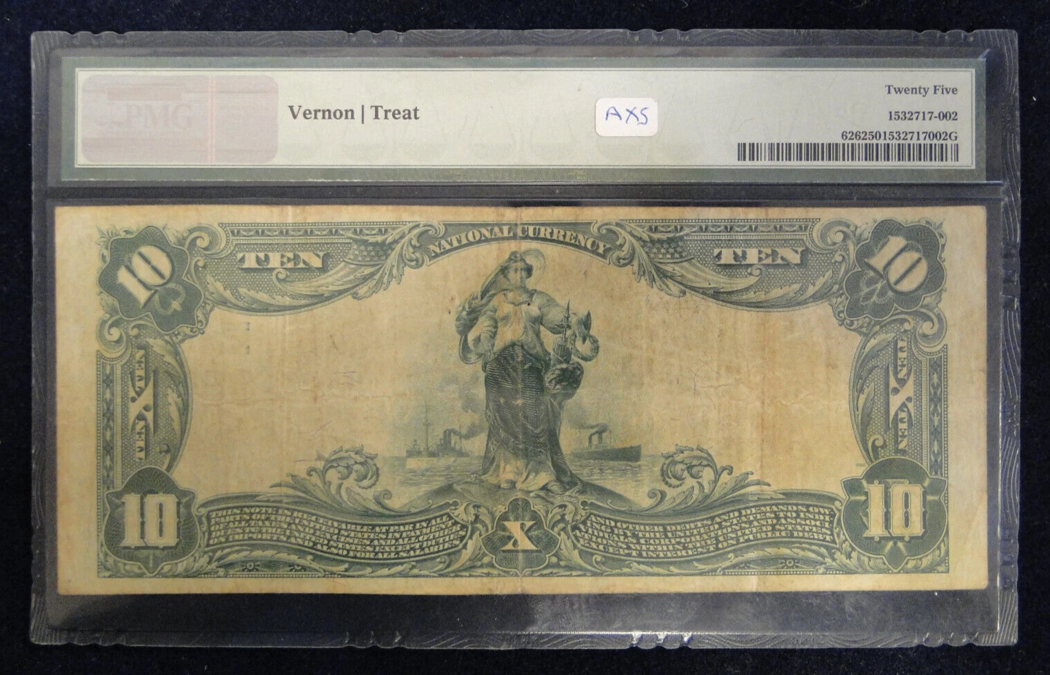 Series of 1902 Plain Back Atlantic City NJ PMG VF25