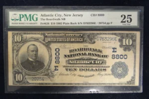 Series of 1902 Plain Back Atlantic City NJ PMG VF25