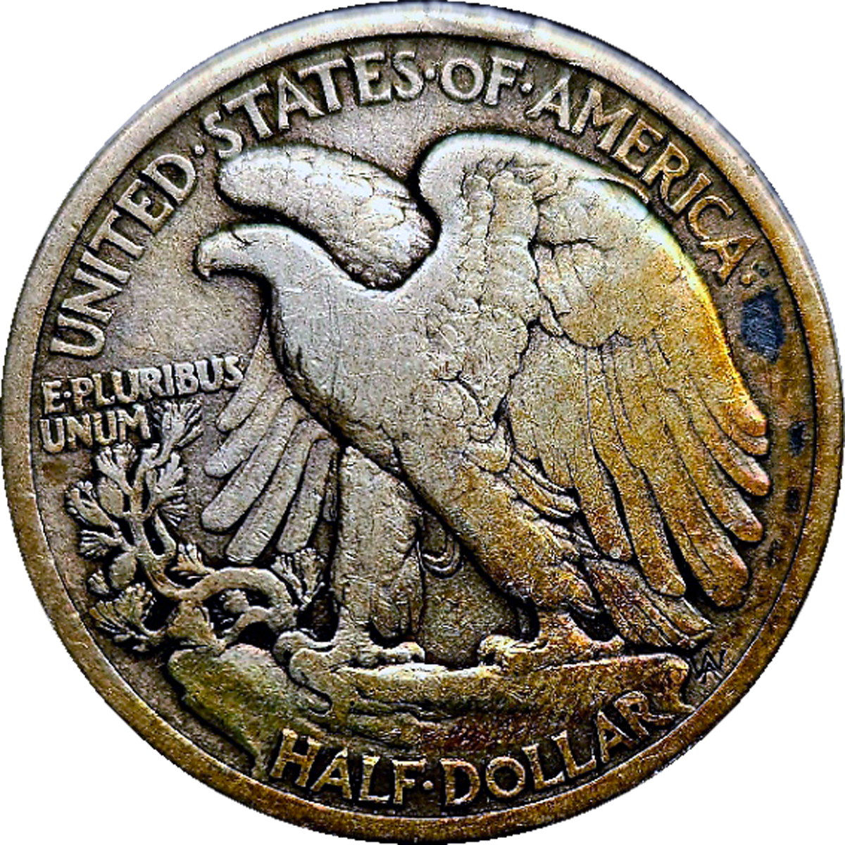 1916 D Walking Liberty Half Dollar Toner