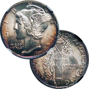1924 Mercury Dime Toner NGC MS67