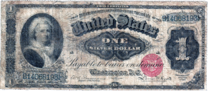 1886 series $1 silver certificate Martha Washington