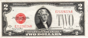 $2 red seal US legal; Tender F-1508
